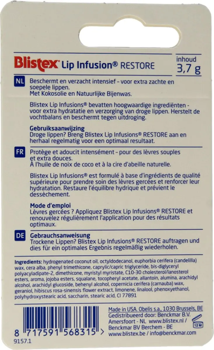 Blistex Lippenbalsem Lip Infusions Restore -