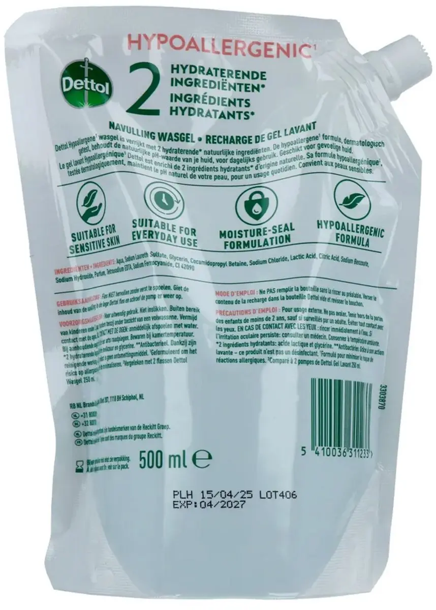 Dettol Navulling Gevoelig 500ml