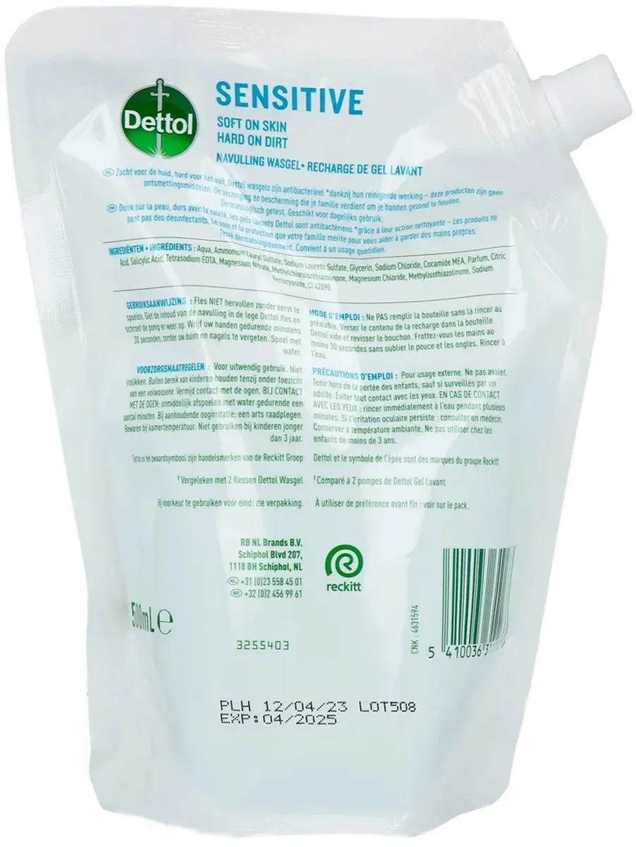 Dettol Navulling Gevoelig 500ml