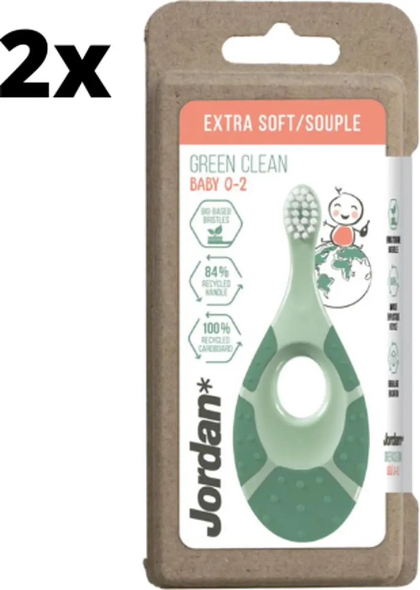 Jordan Tandenborstel Green Clean Step 1 Baby 2 Stuks