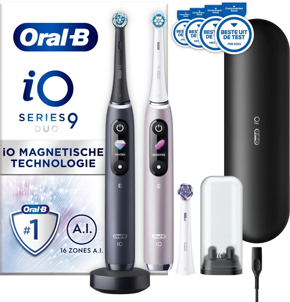 Oral-B Special Edition iO 9 Roze/Zwart Elektrische Tandenborstel - Duopack
