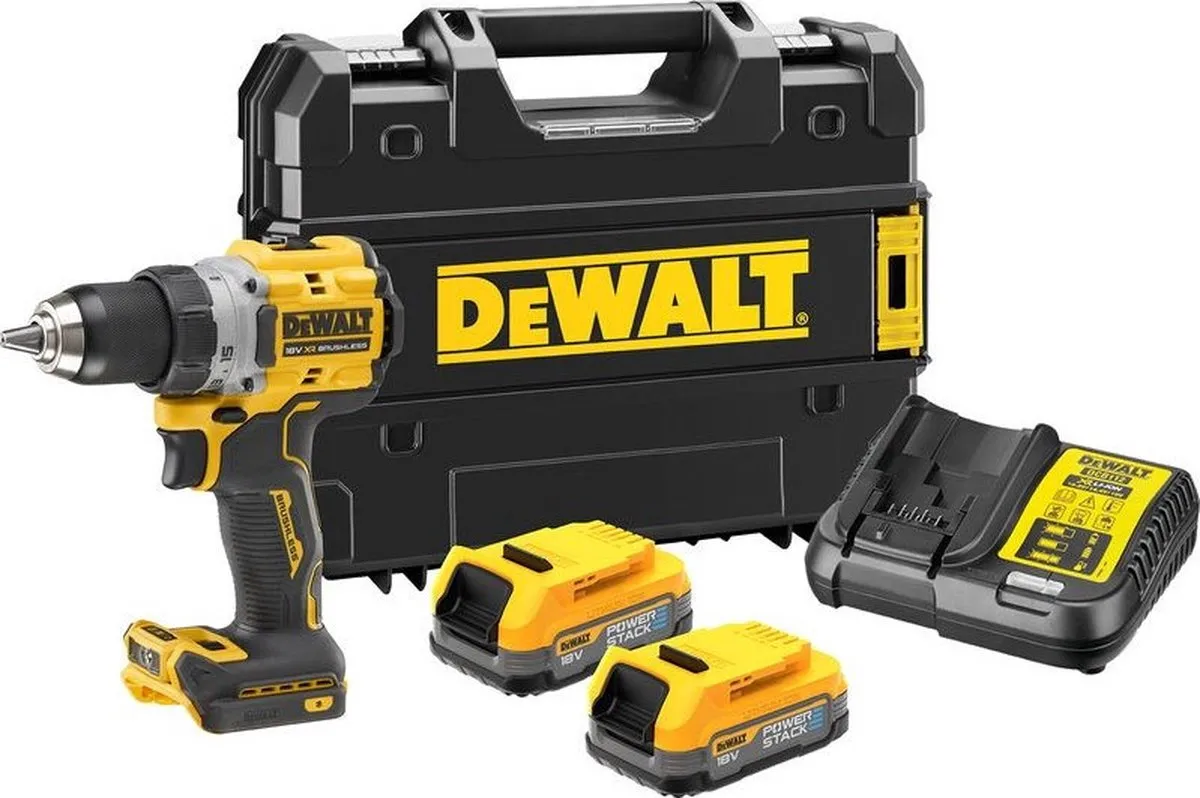 DeWalt DCD800E2T Schroefboormachine 18V XR - 2x PowerStack - TSTAK