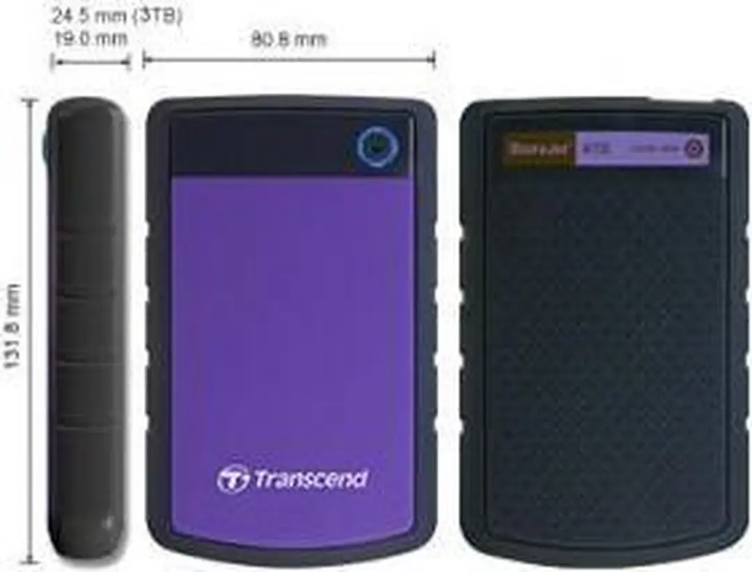 Transcend StoreJet 25H3 Rugged Externe Harde Schijf 2TB - Paars - afbeelding 6 van 6