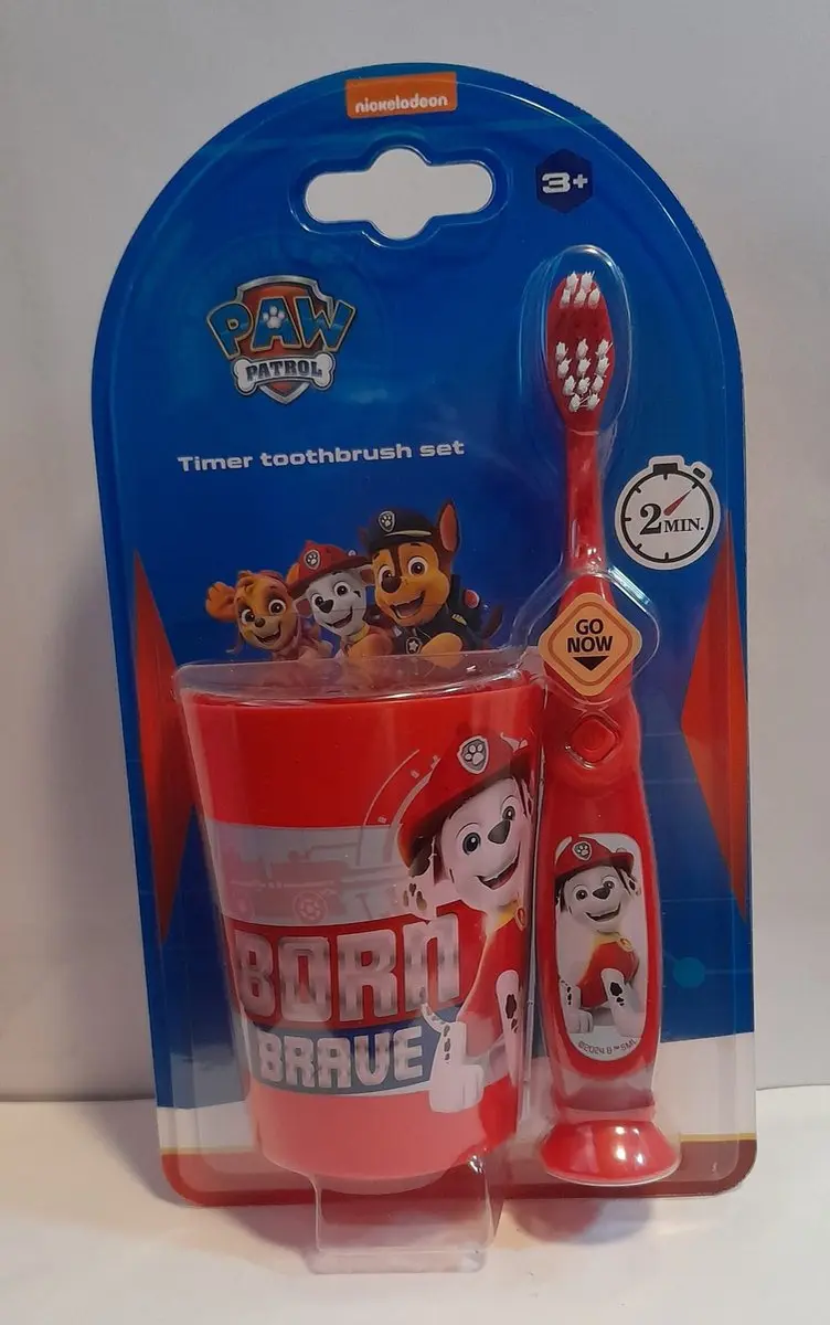 PAW Patrol Tandenborstelset 2 Stuks - Rood - Timer & Zuignap