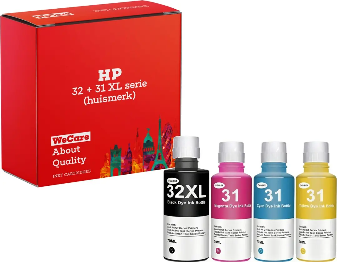weCare Huismerk Inkt HP32-31 4 Flessen