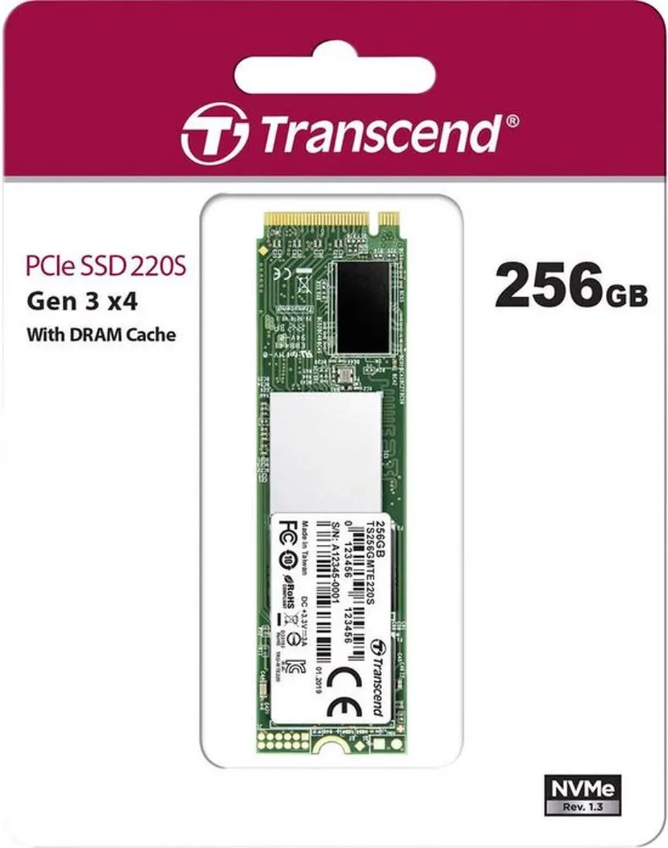 Transcend 220S M.2 NVMe SSD 256GB - TS256GMTE220S - afbeelding 6 van 6