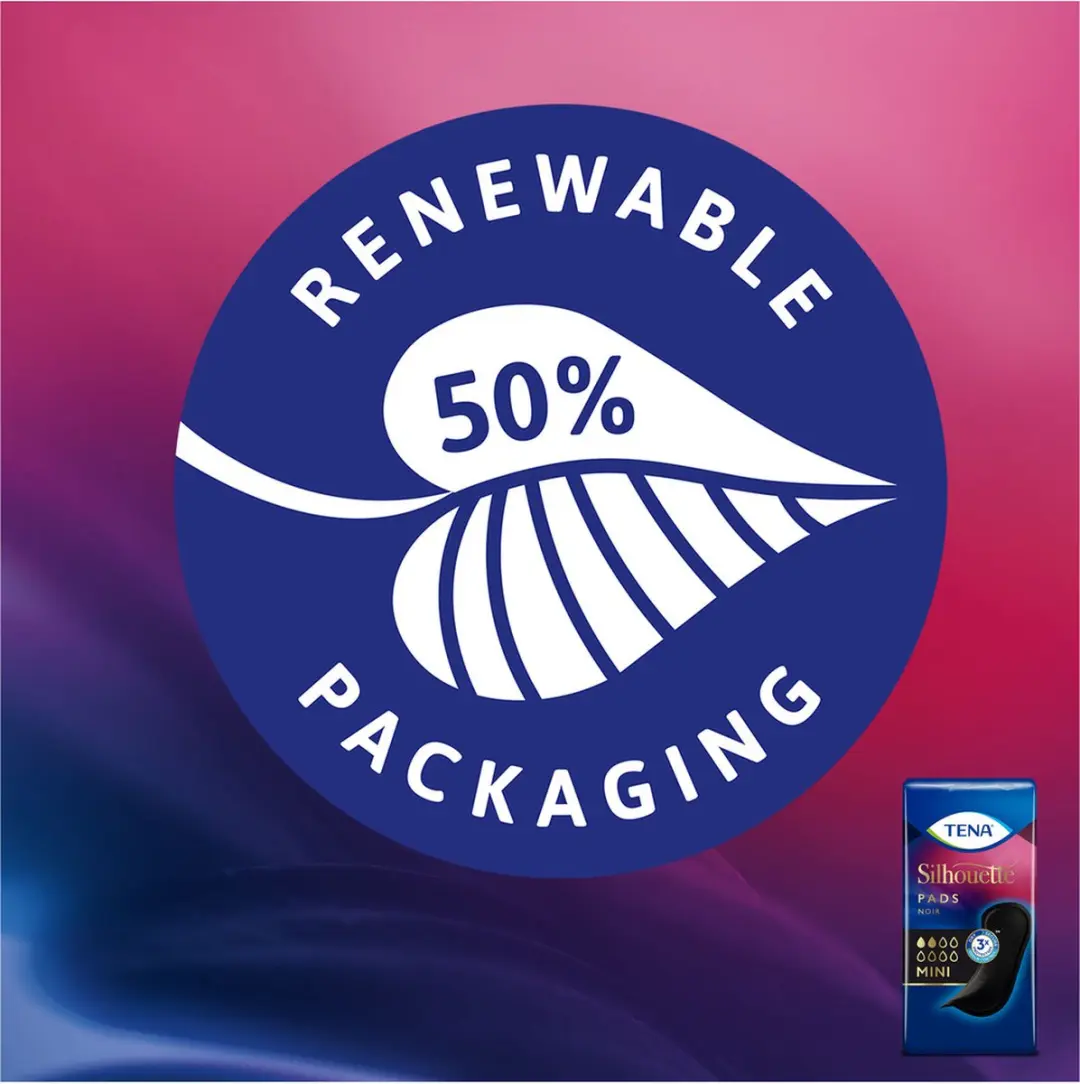 TENA Silhouette Pads Mini - 18 Stuks - Zwart