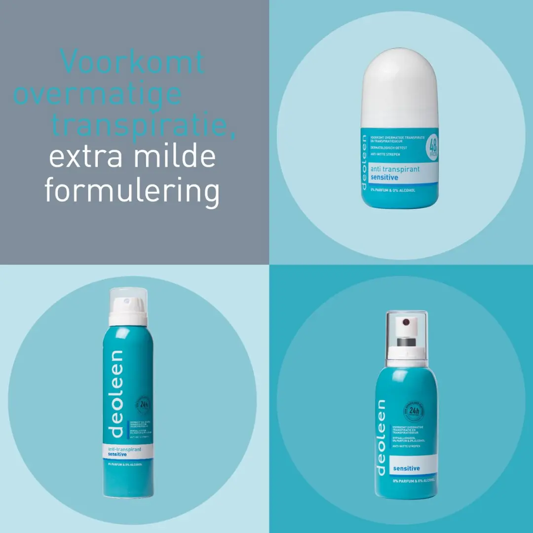Deoleen Anti-transpirant Roller Sensitive 50ml - 6 Stuks