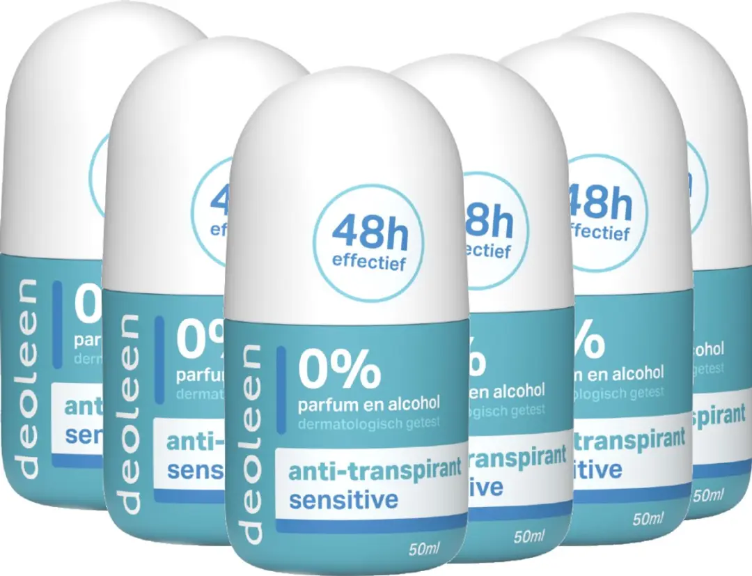 Deoleen Anti-transpirant Roller Sensitive 50ml - 6 Stuks