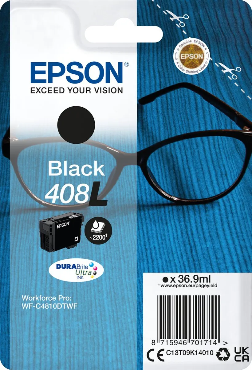Epson 408L C13T09K14010 Inktcartridge - Zwart