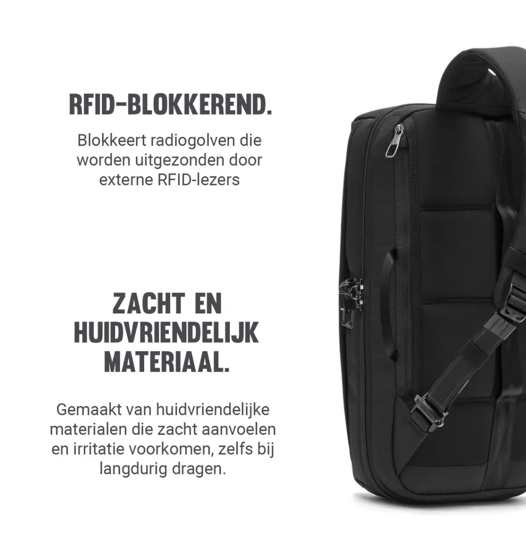 Pacsafe Metrosafe X 30635100 Rugzak 18L - 16 inch - RFID-blokkerend - Zwart