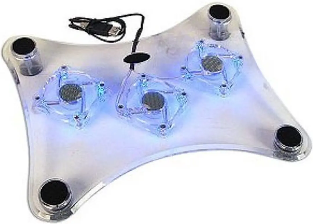 Crystal Notebook Koelblok - 3 Ventilatoren 2cm Zilver