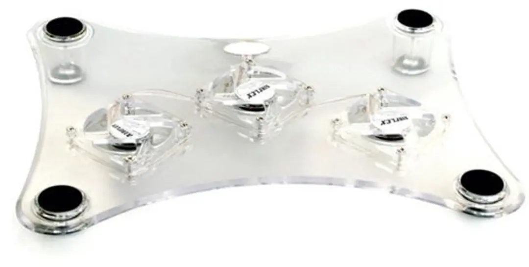 Crystal Notebook Koelblok - 3 Ventilatoren 2cm Zilver