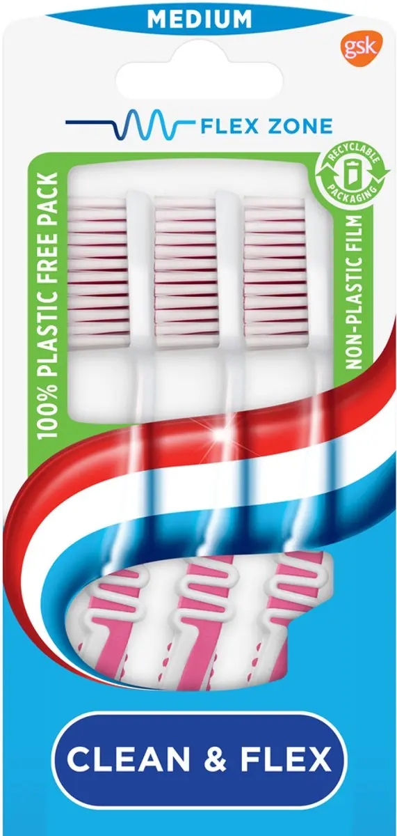 Aquafresh Clean & Flex Tandenborstel Medium - 3 Stuks - afbeelding 6 van 6