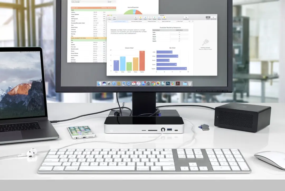 OWC OWCTB3DK14PSG Thunderbolt 3 Dock 14 Poorten - Grijs