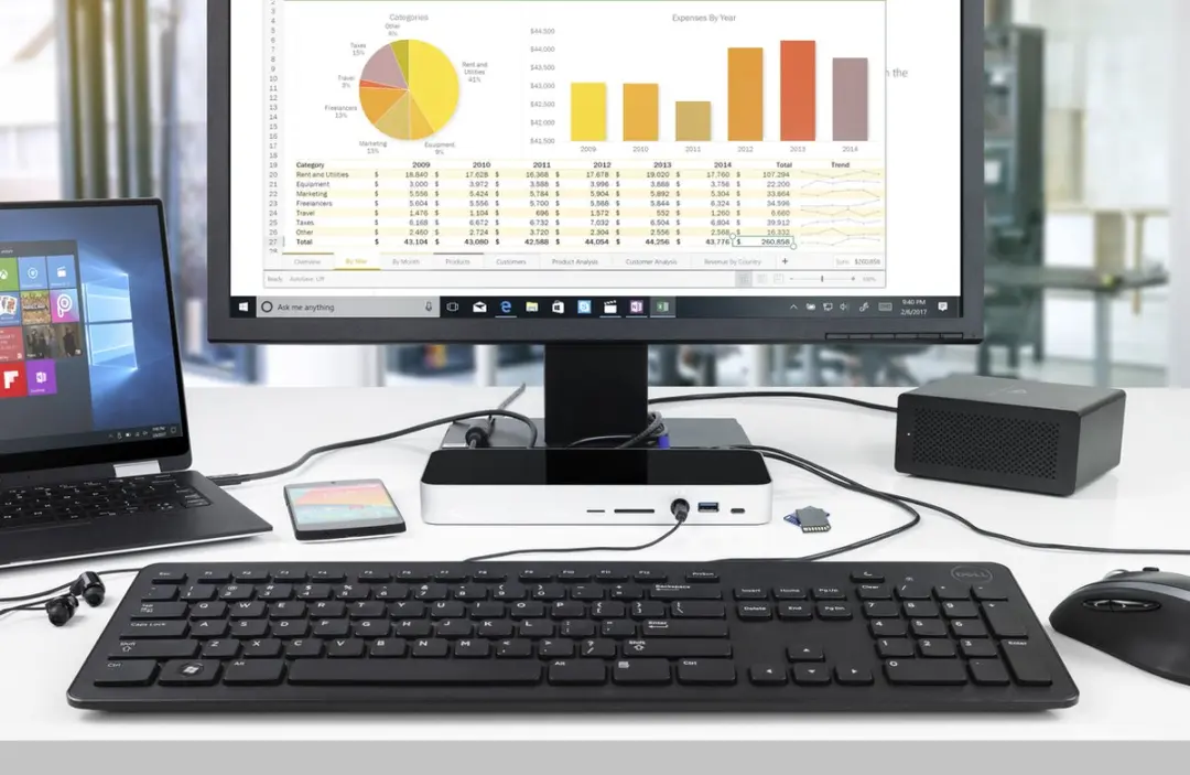 OWC OWCTB3DK14PSG Thunderbolt 3 Dock 14 Poorten - Grijs