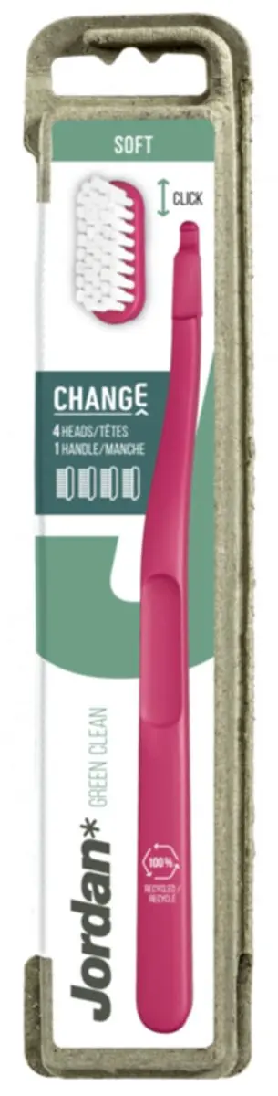 Jordan Green Clean Tandenborstel Soft - 3x4 Stuks Groen