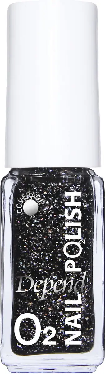 Depend nagellak zwart glitter