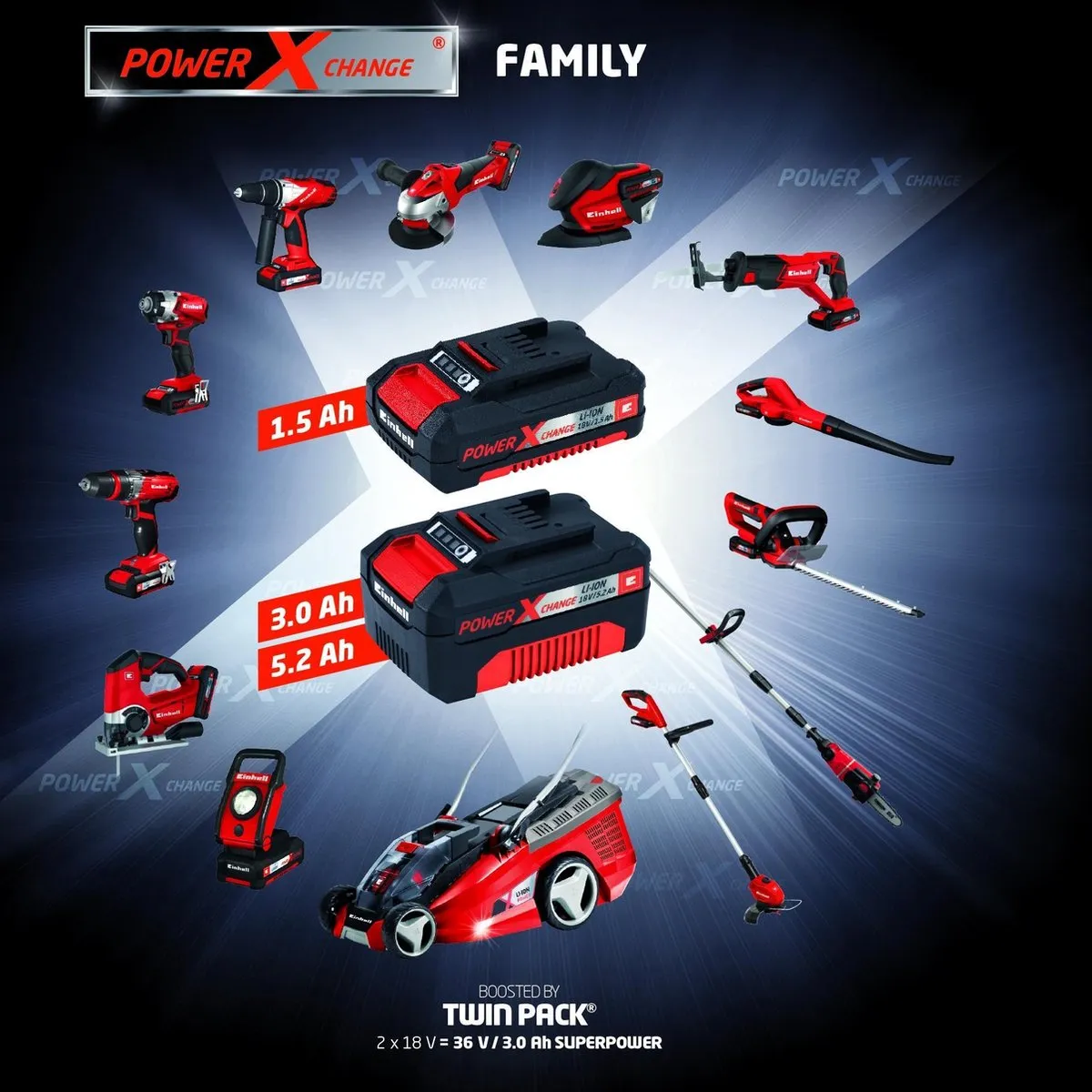 Einhell GE-HC 18 Li T Kit Accu Tuin-Multitool - 18V/3.0Ah - 200mm Zaag/450mm Schaar - afbeelding 6 van 6