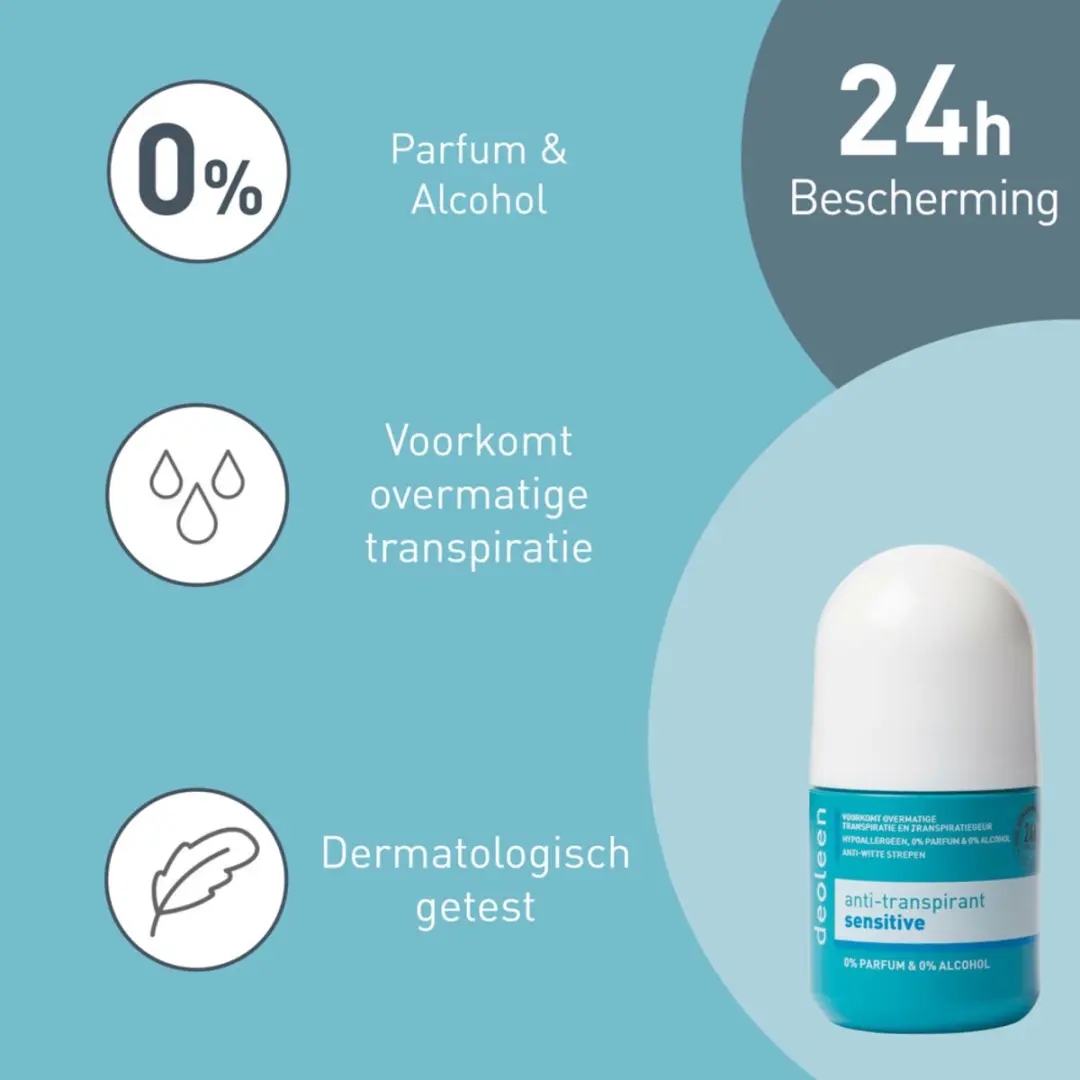 Deoleen Deodorant Roller Sensitive 50ml - 3 Stuks