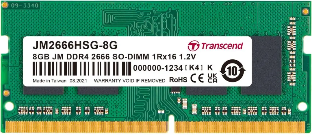 Transcend 8GB DDR4 2666MHz SO-DIMM JM2666HSG-8G