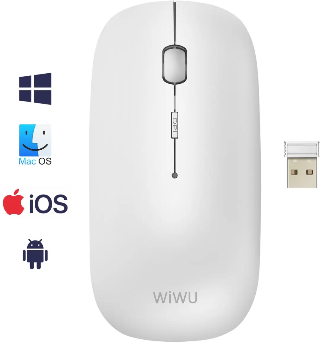 WiWu WM101 Pro Bluetooth Muis - 3 Knoppen - Wit