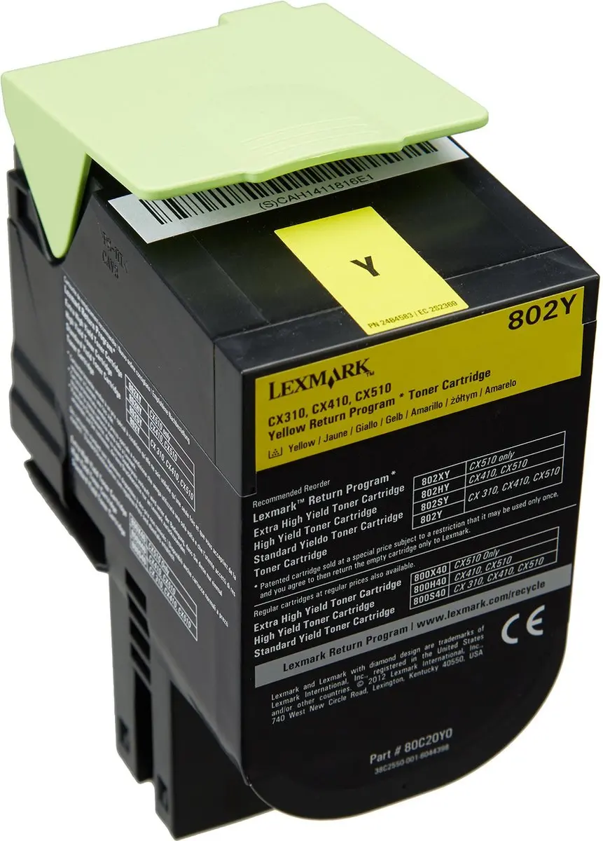 Lexmark 802Y Geel Tonercartridge 1.000 Pagina's - 50099521