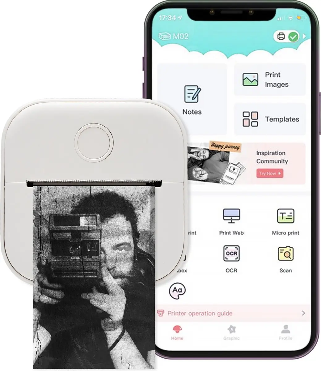 Pora&Co Mini Fotoprinter - Wit