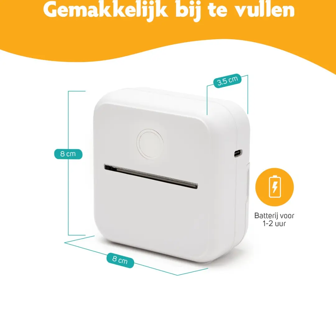 Pora&Co Mini Fotoprinter - Wit