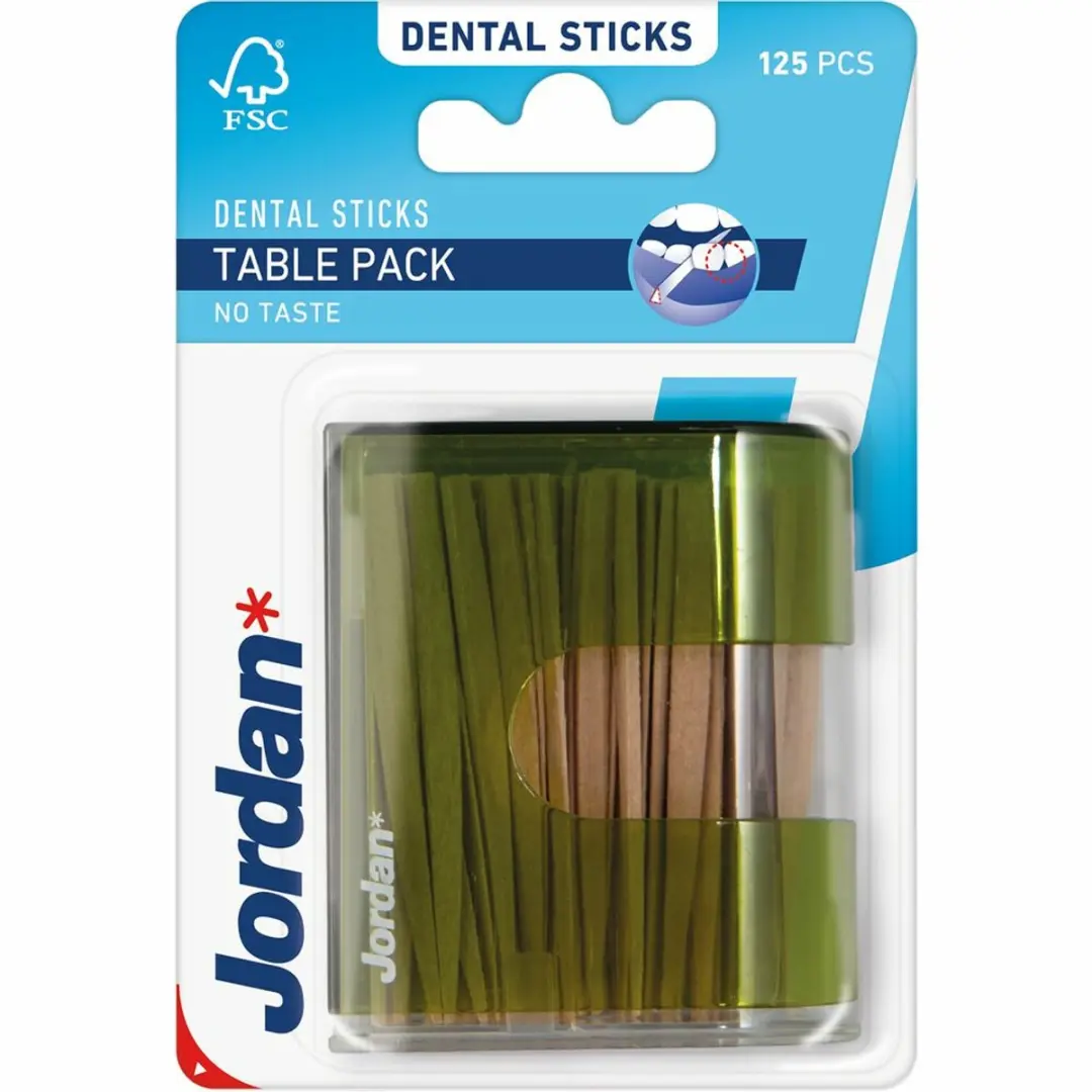 Jordan Tafeldispenser Tandenstokers 125 Stuks - 5x Groene Verpakkingen