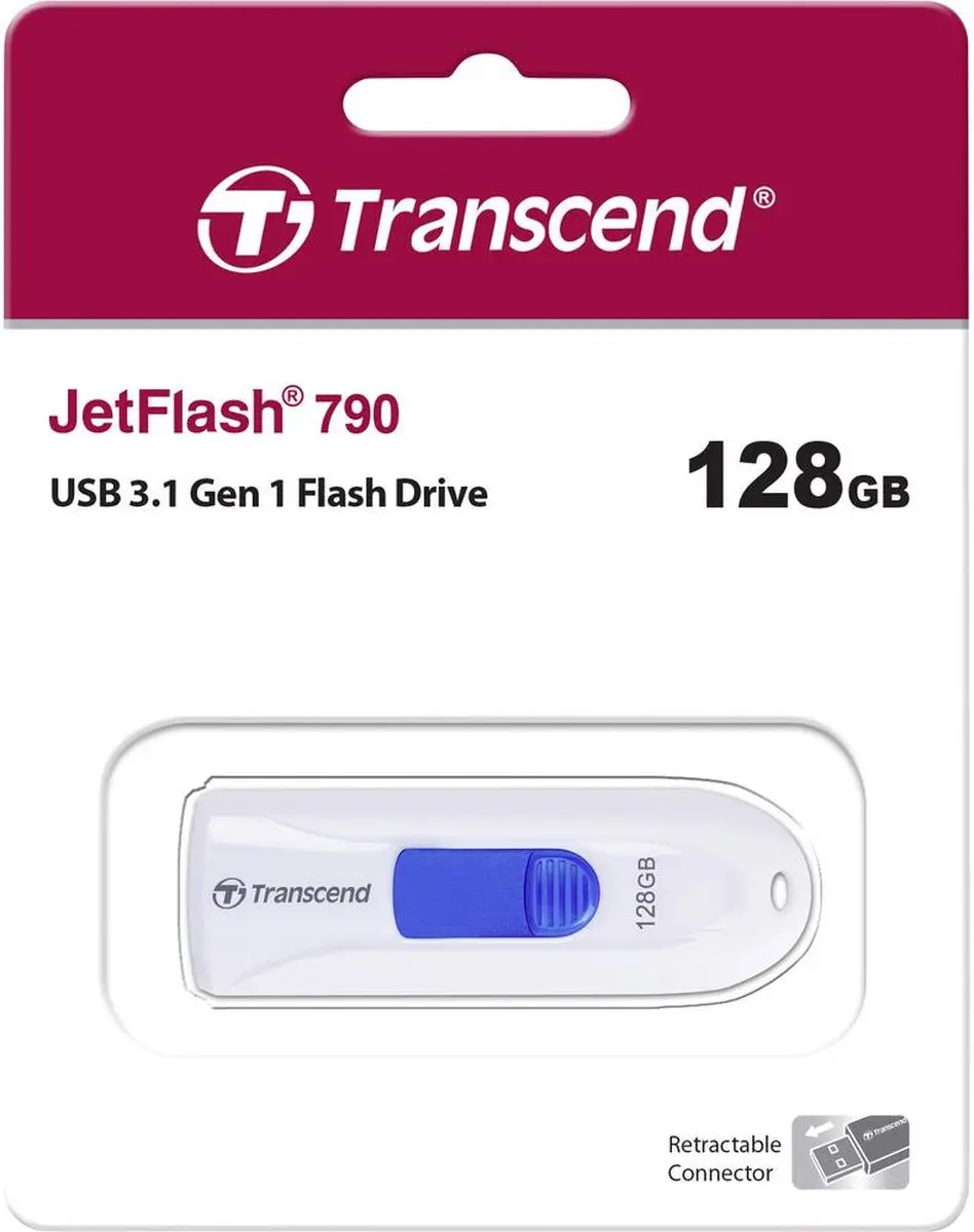 Transcend JetFlash 790 TS128GJF790W USB-stick 128GB - Wit