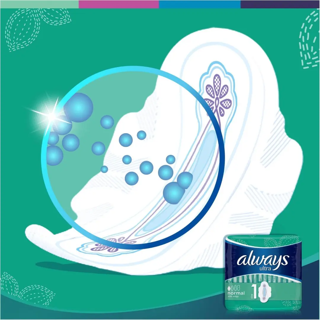 Always Pads Ultra Normal Plus - Quatro Pack 56 Stuks - afbeelding 6 van 6