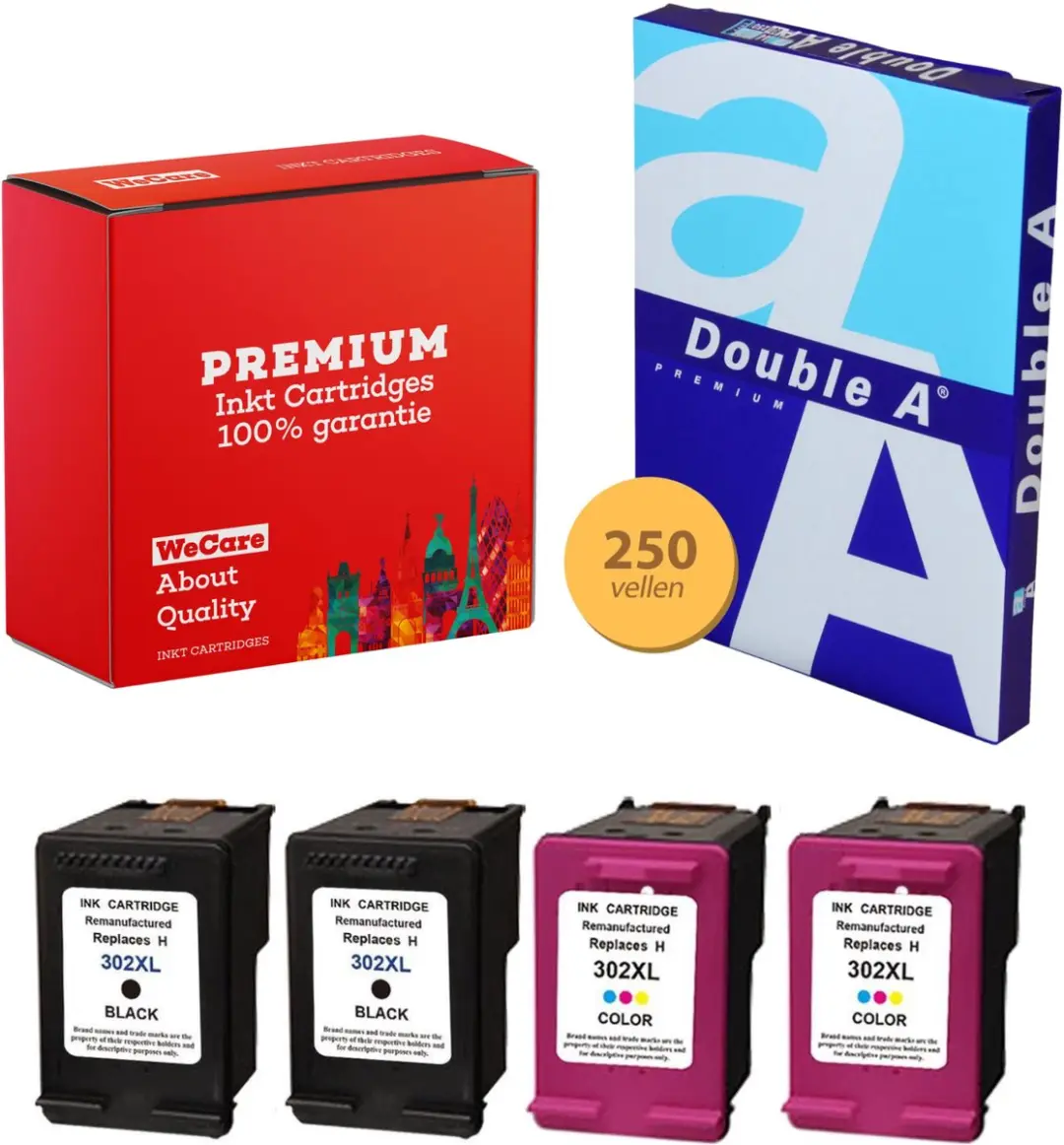 weCare 4-pack HP 302XL Inktcartridges