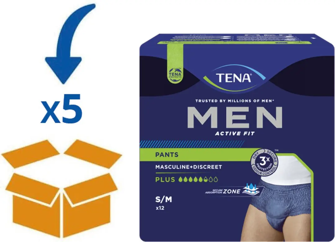 TENA Men Active Fit Plus - S/M - 60 Stuks