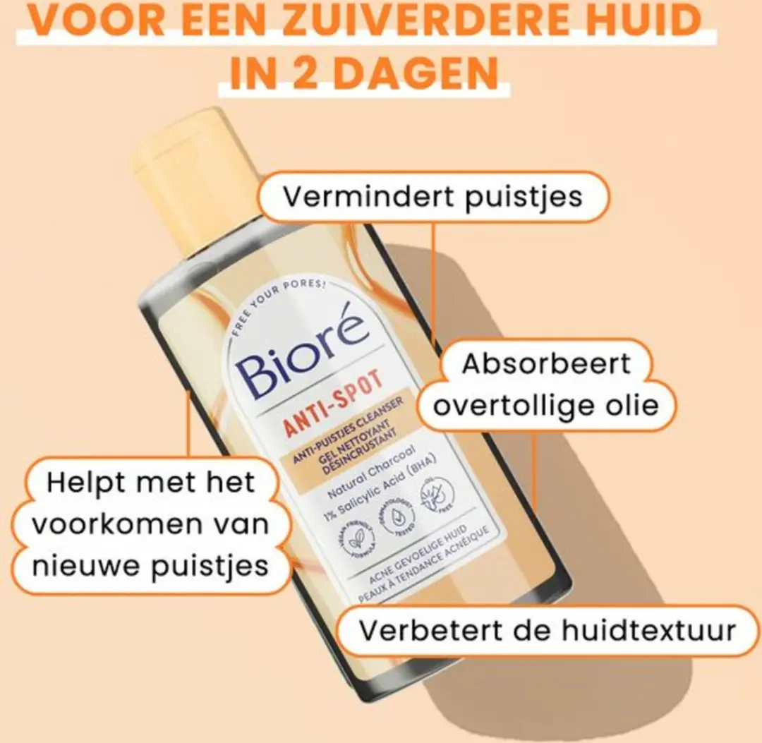Bioré Houtskool Anti-Puistjes Cleanser 200ml