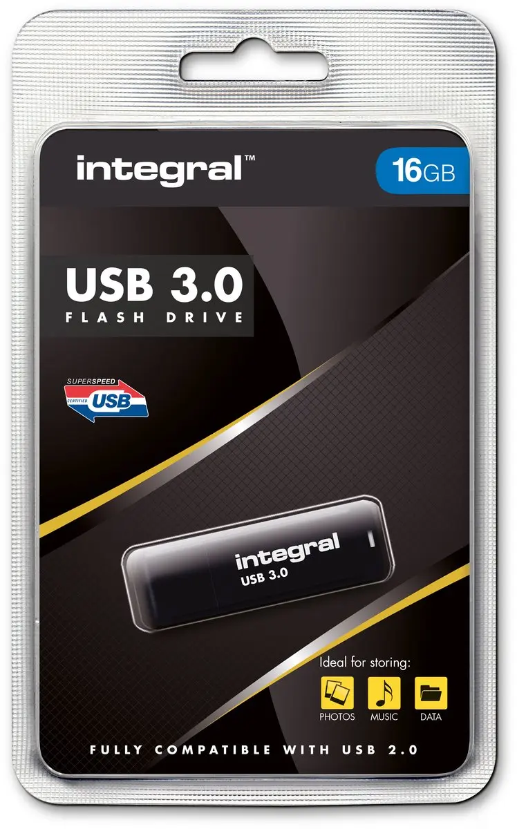 Integral Noir INFD16GBNOIR3.0-V2 USB-Stick - 16GB - Wit
