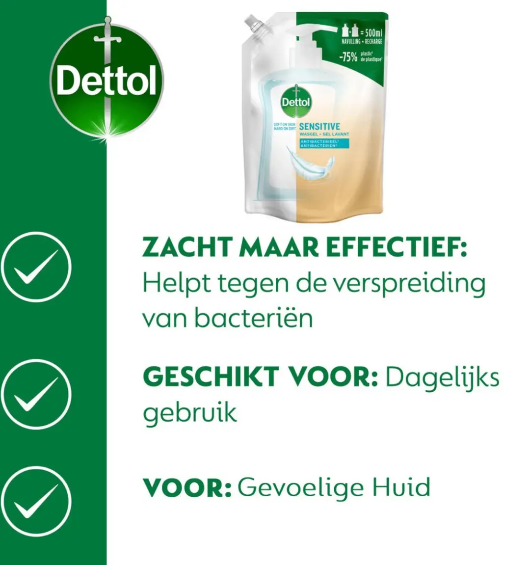 Dettol Antibacterieel Handzeep 4,5L - 9 Stuks (3x500ml Aloe Vera/Sensitive/Lavender)