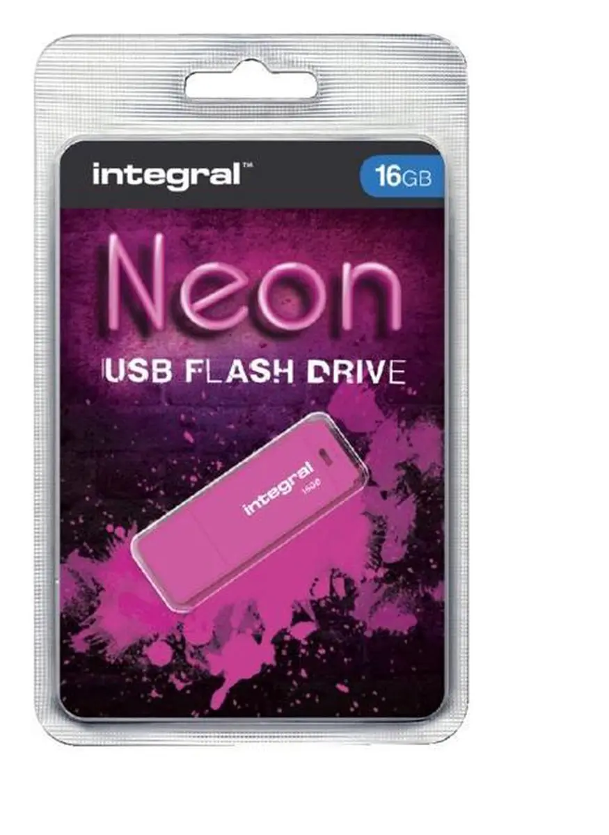 Integral Neon INFD16GBNEONPK USB-stick - 16GB - Pink - afbeelding 6 van 6