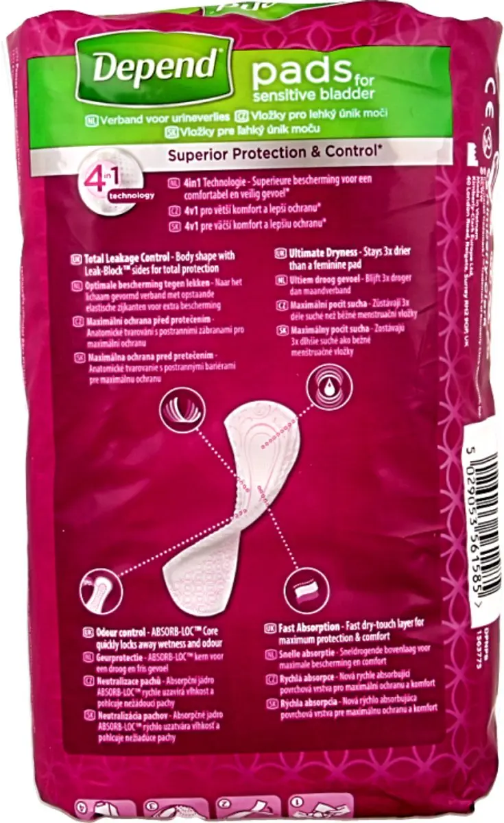 Depend Incontinentieverband Normal Plus M - 12 Stuks