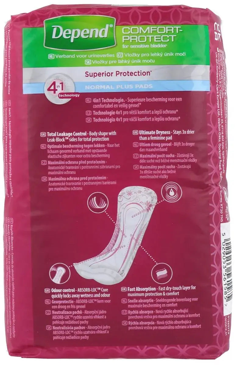 Depend Incontinentieverband Normal Plus M - 12 Stuks