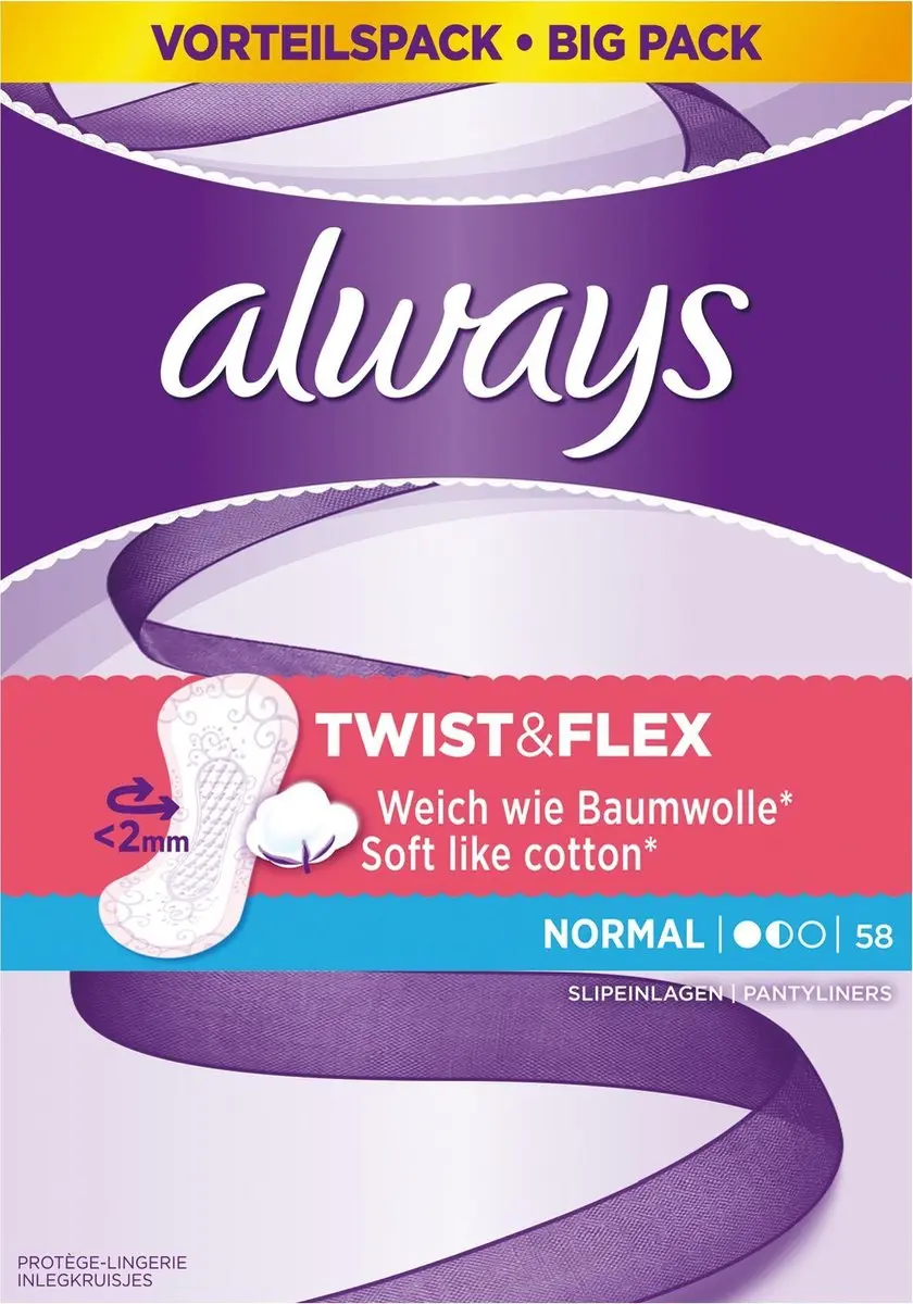 Always Dailies Normal Classic Inlegkruisjes - 58 Stuks