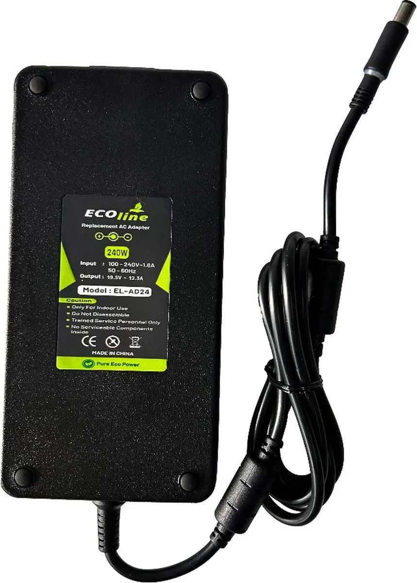 Ecoline Oplader 240W 19.5V 12.3A - Dell Precision/Alienware - afbeelding 6 van 6