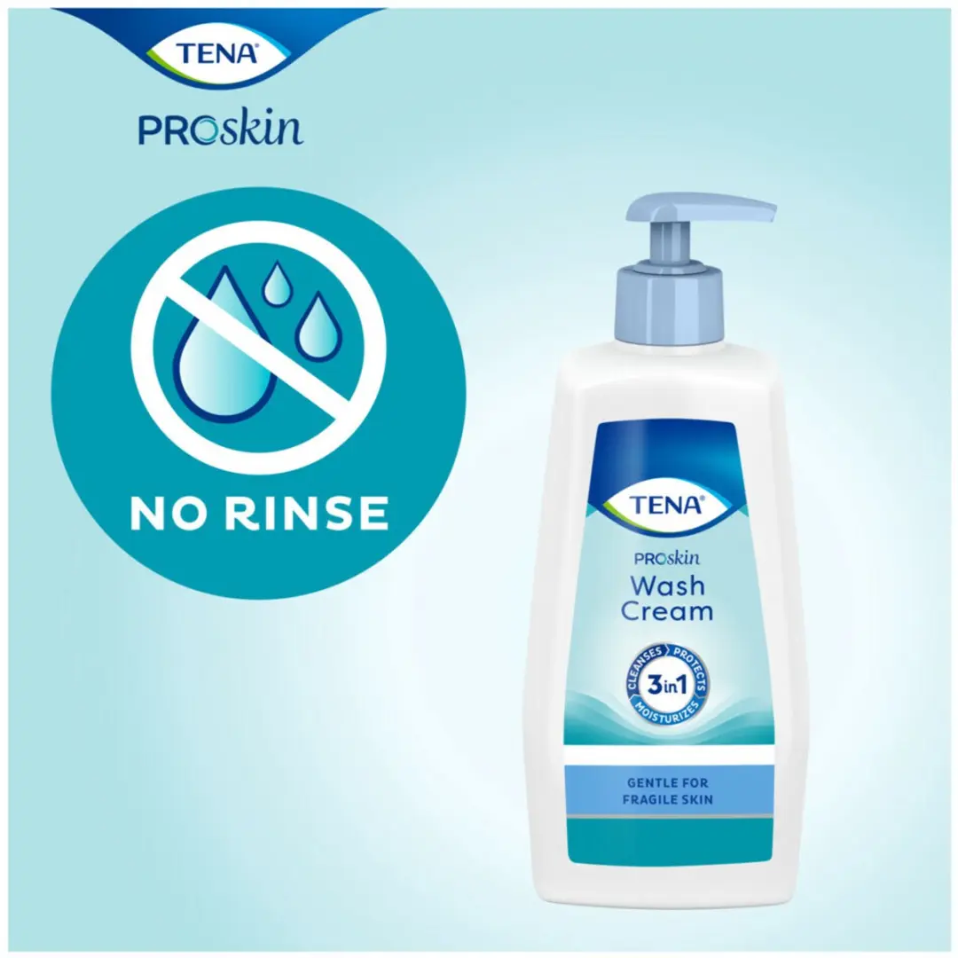 TENA Proskin Wash Cream Pompfles 500ml - 3 Stuks