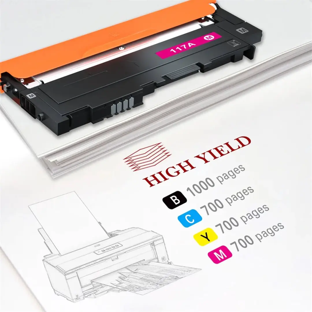 weCare H117A Tonerset 4x - 1000 pagina's - CMYK - HP 117A compatibel