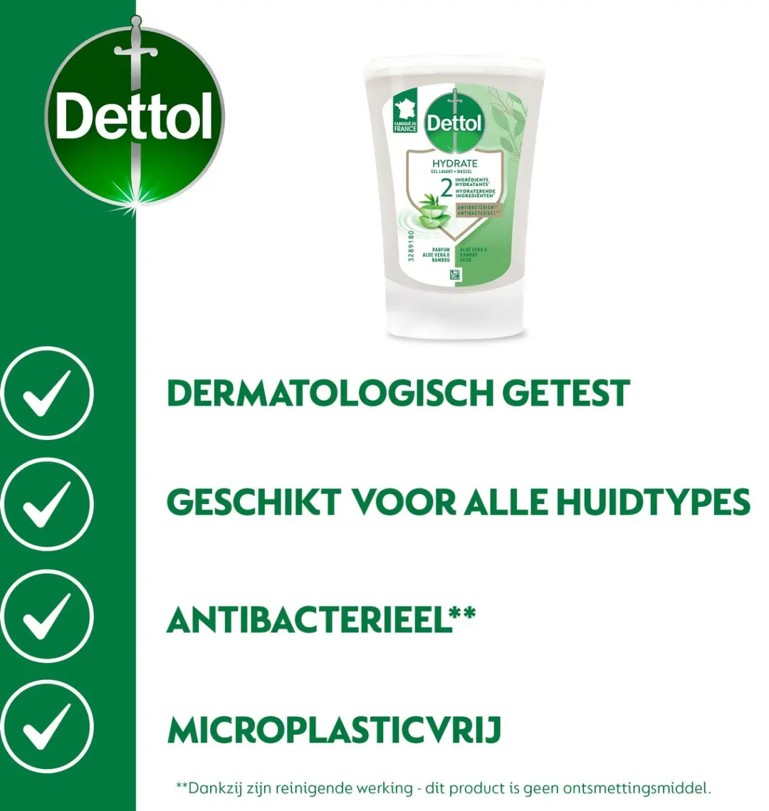 Dettol No-Touch Navulling Aloë Vera & Bamboe 250ml - 12 Stuks