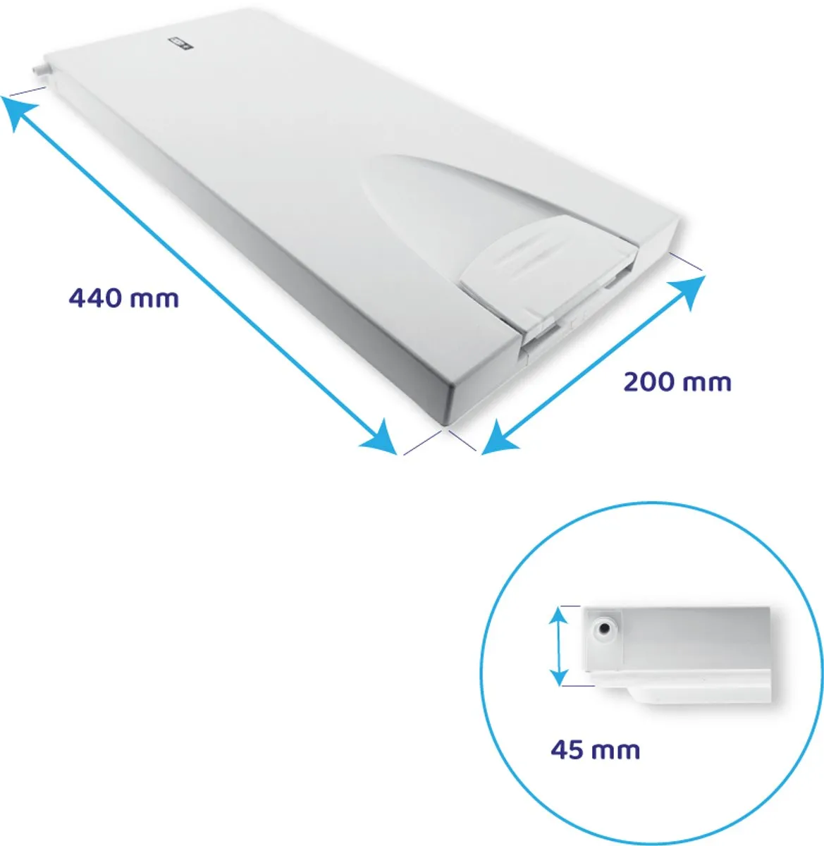 Beko Vriesvakdeur C00881952 - 440x200mm Wit
