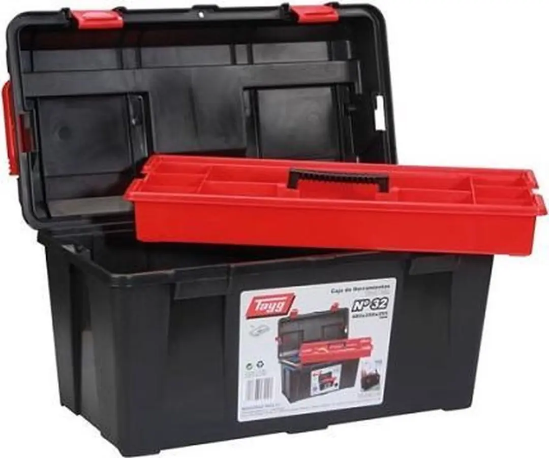 Tayg Gereedschapskoffer 48x25,8cm PP - Zwart/Rood