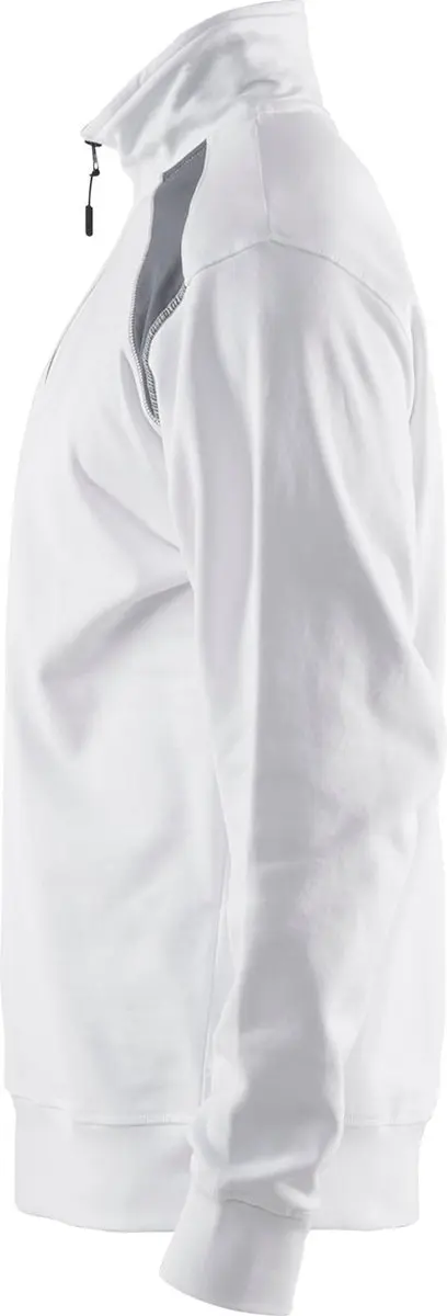 Blåkläder Sweatshirt Bi-color Halve Rits 3353-1158 - Wit/Donkergrijs XXL