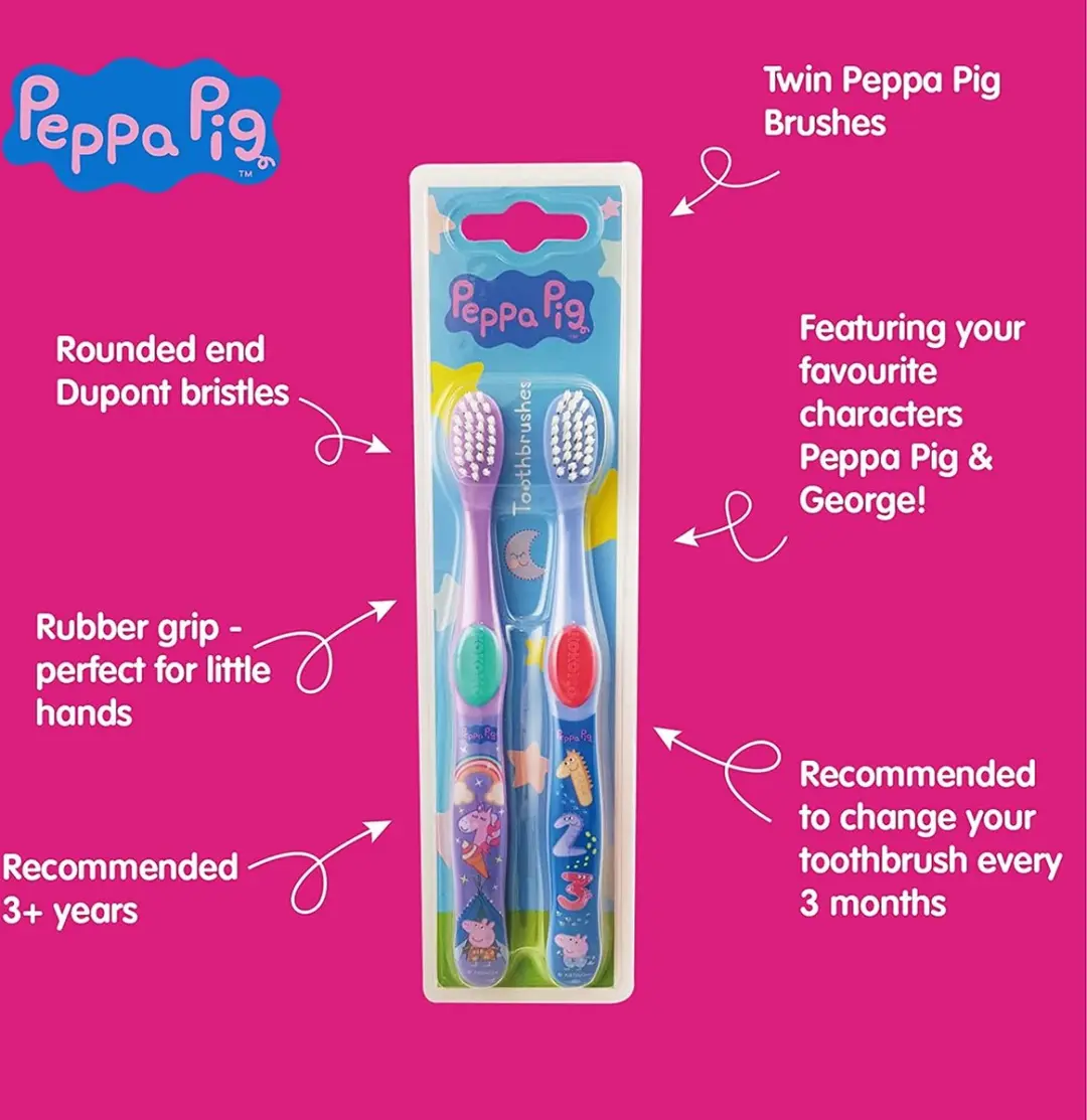 Peppa Pig Tandenborstel Set - 2 Stuks - Oranje/Rozes