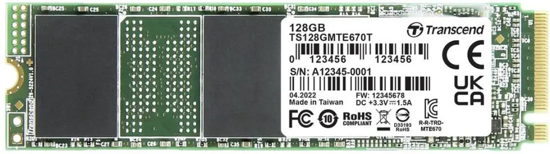 Transcend MTE670T M.2 SSD 128GB